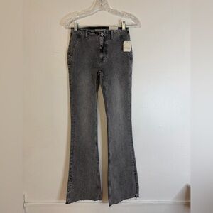 NWT We The Free Size 25 Ridge Grey Flare Black Jeans